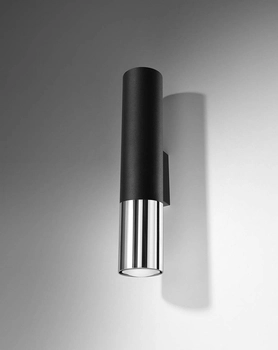 Kinkiet LAMPA ścienna SL.0938 loftowa OPRAWA metalowa tuba czarna chrom