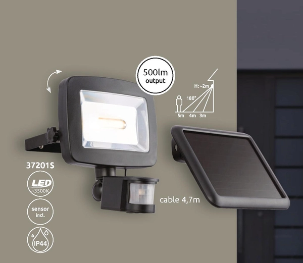 Elewacyjna lampa Solar 37201S Globo LED 3W 3000K IP44 czarny