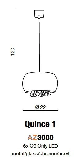 Glamour lampa wisząca Quince do sypialni crystal biała
