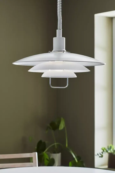 Metalowa lampa wisząca Kirkenes jadalniana nad stół biała