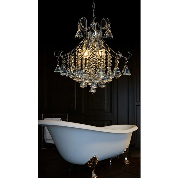 Żyrandol LAMPA wisząca Barcelona 6248/4 8C Elem pałacowa OPRAWA glamour crystal ZWIS na łańcuchu chrom przezroczysty