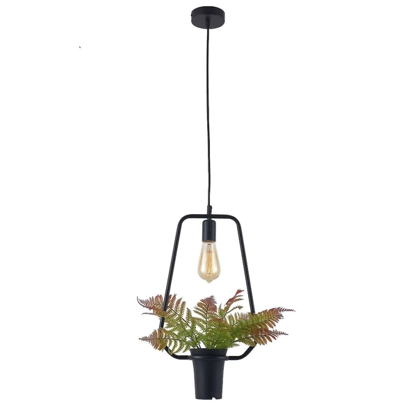 Wisząca LAMPA kuchenna 313867 metalowa OPRAWA ramka dekoracyjna ZWIS geometryczny plants czarny