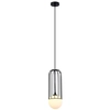 LAMPA wisząca SIMON MDM-3938/1 BK Italux druciana OPRAWA metalowa ZWIS szklana kula ball klatka loft czarna