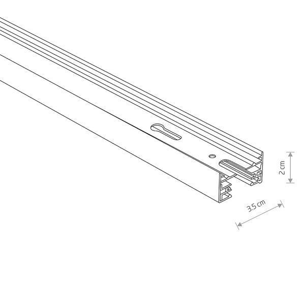 Szynoprzewód sufitowy 1m PROFILE RECESSED TRACK 9013 Nowodvorski 1-fazowa podtynkowa listwa 230V czarna
