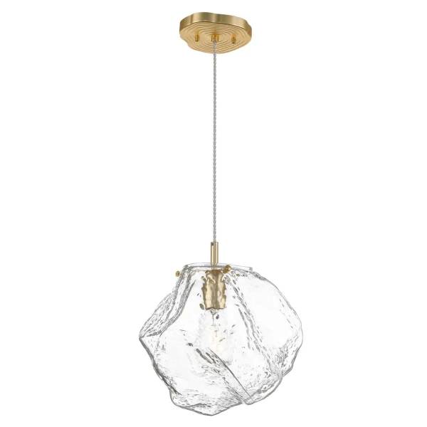 Wisząca lampa ROCK P0488-01B-U8AC szklana kamień złoty przezroczysty