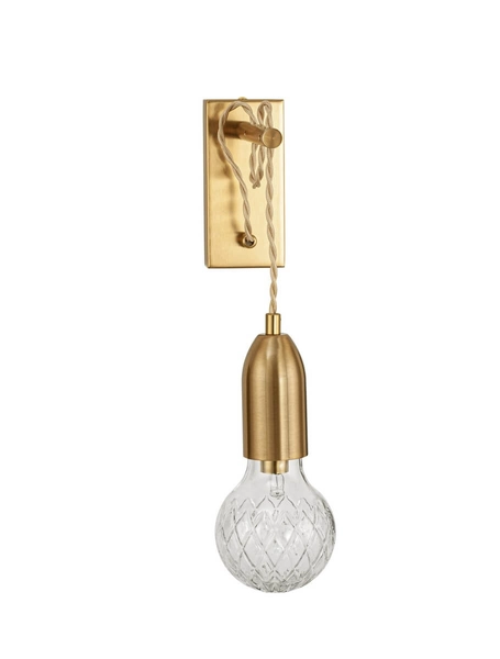 Loftowa lampa ścienna Bani do przedpokoju złota crystal