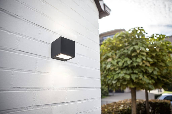 Kinkiet LAMPA ścienna GEMINI 5189125012 Lutec metalowa OPRAWA elewacyjna LED 9W 3000K kostka zewnętrzna IP54 czarna
