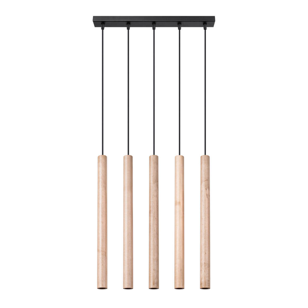 Zwisająca lampa Pastelo SL.1269 tuba drewniana czarna