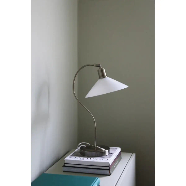 Lampa stołowa do biura Vela 108863 regulowany szkło opalowe mosiądz