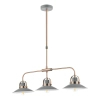 Wisząca lampa retro Liden LID0339 potrójna grafitowy miedziany