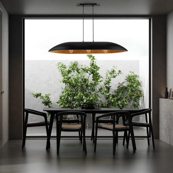 Nowoczesna lampa wisząca Gondola L 40642 Sigma do salonu czarna srebrna