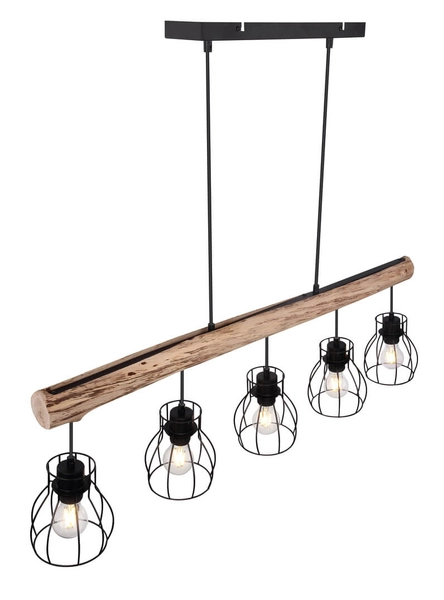 Wisząca lampa drewniana Mina 15326-5N czarna drewniana