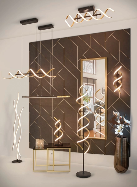 Lampa wisząca spirala SEQUENCE 341810208 Trio LED 45W zmienna barwa metal złota