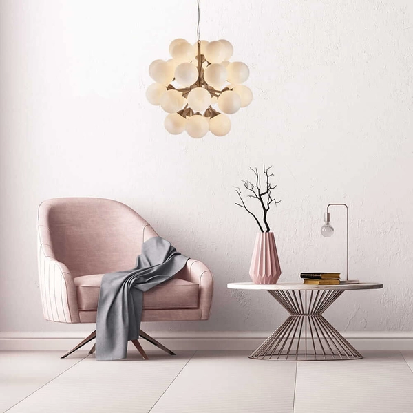 Molekułowa lampa wisząca Oscar 77587 Endon wielopunktowa biała nikiel