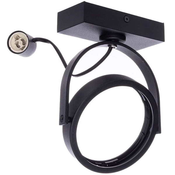 Natynkowa LAMPA sufitowa LUGAR ML5704 Milagro okrągła OPRAWA metalowy spot reflektorek regulowany czarny