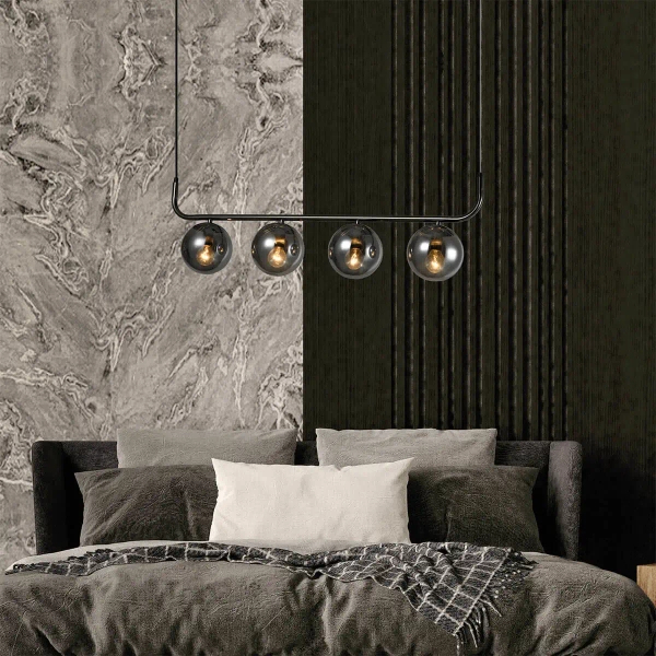 Kulista lampa wisząca Alisa LP-005/4L grafit Light Prestige kule grafit przydymiony