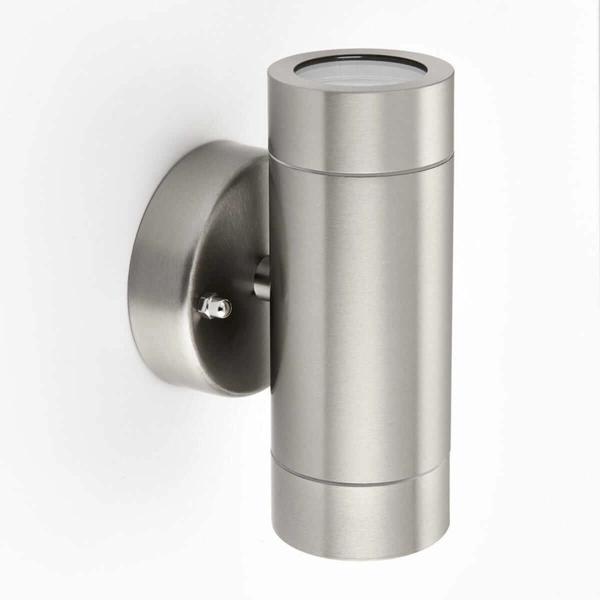 Zewnętrzny kinkiet góra-dół Palin 13802 Saxby IP44 srebrny