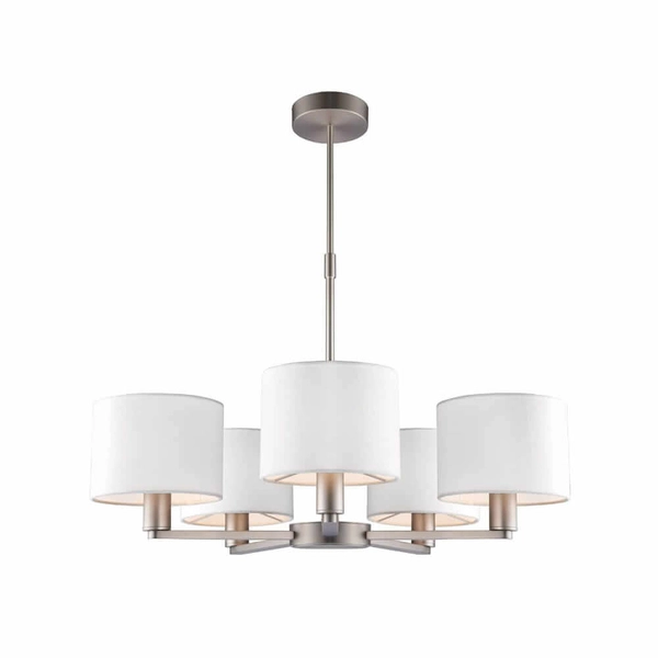 Wielopunktowa lampa wisząca Daley 60257 Endon abażury biały srebrny