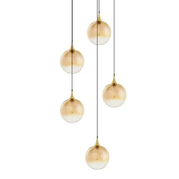 Kaskadowa wisząca lampa LURVELA LE45134 LED 20W 3000K kulista złota