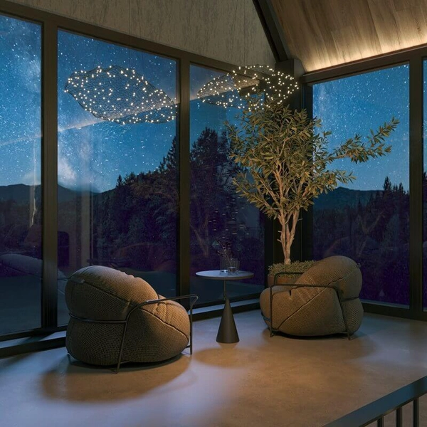 Druciana lampa wisząca STARDUST P0525D Maxlight LED 14W 3000K do salonu czarny