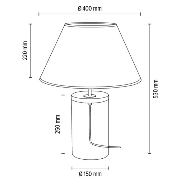 Stołowa LAMPA abażurowa VASO JUTE 779119110 Britop szklana beżowa