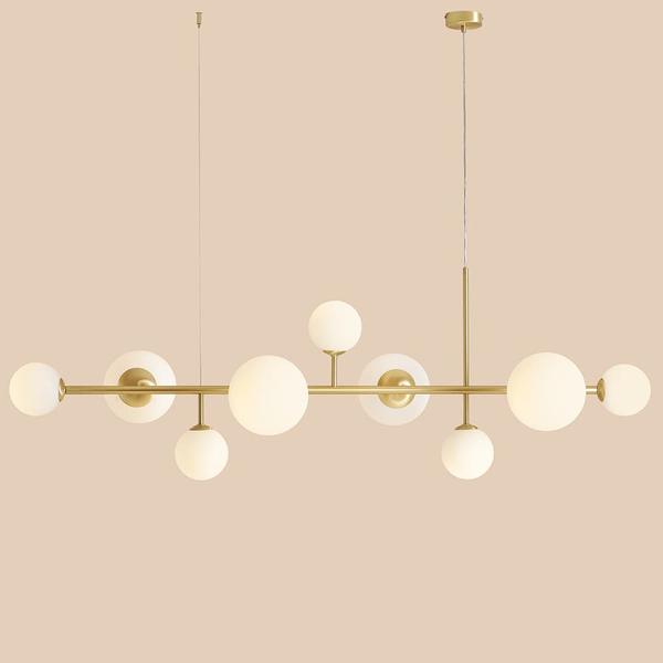 Podwieszana salonowa lampa Dione 1092N40 Aldex balls nad stół złota