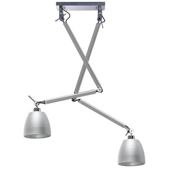 Lampa wisząca Zyta z regulowanymi kloszami aluminium