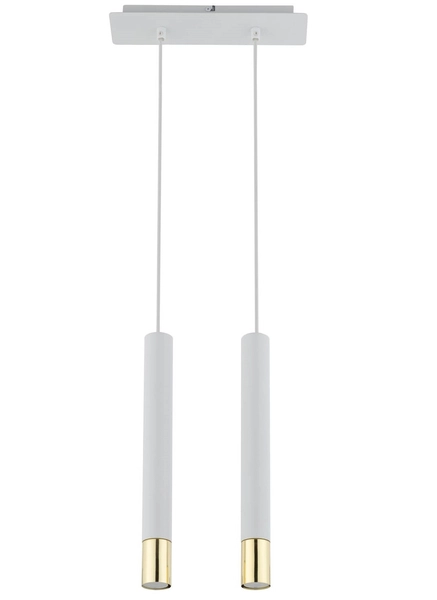 Minimalistyczna lampa wisząca Sopel Grand 33387 hol biała złota
