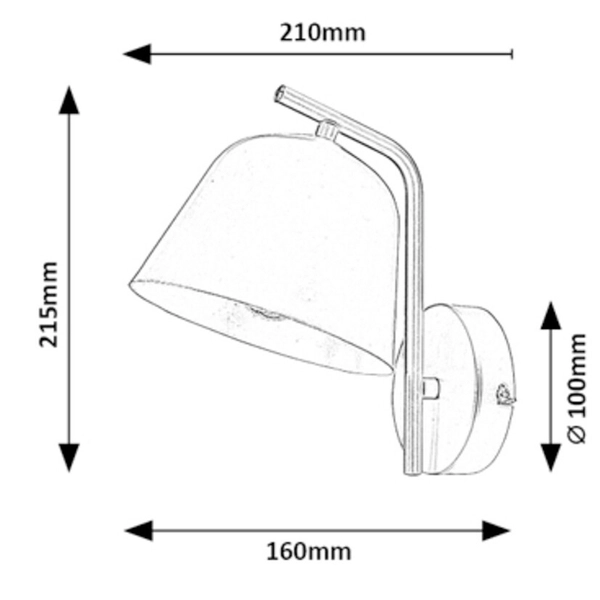 Metalowa lampa ścienna Malia 3094 loftowy kinkiet do sypialni szary