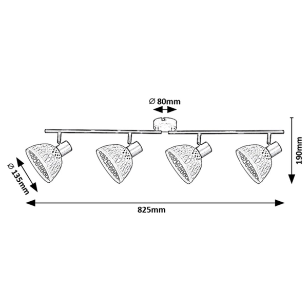 Skandynawska lampa sufitowa Rattan 3136 reflektorki brązowe do holu