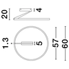 Plafon ring metalowy ZUDANEZ LE44772 LED 44W 2700-4000K złoty