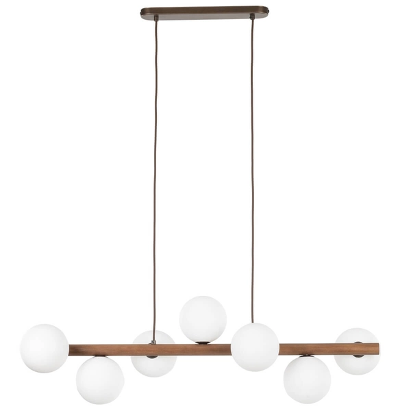 Zwisająca lampa do jadalni Estera 10272 balls listwa drewniana biała