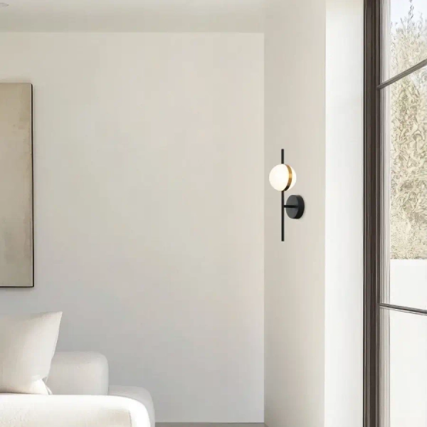 Kinkiet ledowy na ścianę 2003 LED 8W 3000K kula czarny złoty biały