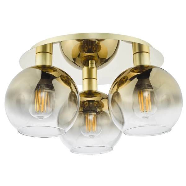 Sufitowa lampa na przedpokój Lycia LYC5335 szklana kule złoty