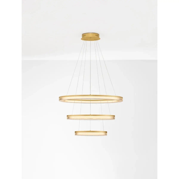 Wisząca lampa pierścienie LANTELVO LE45394 LED 90W 2700-4000K złota