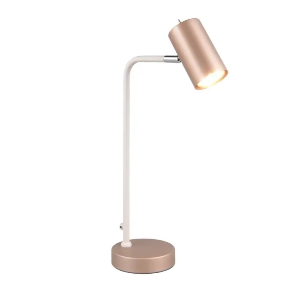 Stolikowa lampa z wtyczką MARLEY 512400165 różowa biała tuba 1xGU10