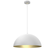 Metalowa lampa wisząca Beta kopuła nad stół biała złota