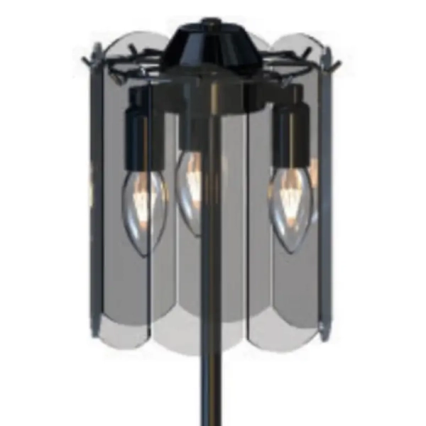 Lampka stołowa Nira MT3523-3S-EBCN Zumaline metal szkło przydymiony czarny