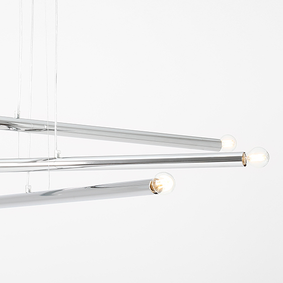 6-płomienny zwis Tubo 1072K4 Aldex lampa wisząca rurki do salonu chrom