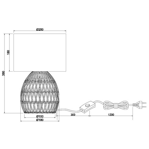 Stolikowa pleciona lampka Rike R51131036 RL Light boho naturalna drewniana