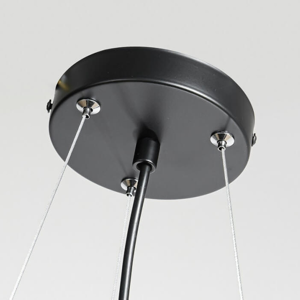 LAMPA wisząca REUS LP-8069/1P BK Light Prestige metalowa OPRAWA geometryczna zwis okrągły czarny