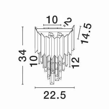 Kinkiet ścienny glamour kryształowy PELAVRO LE45104 do salonu srebrna