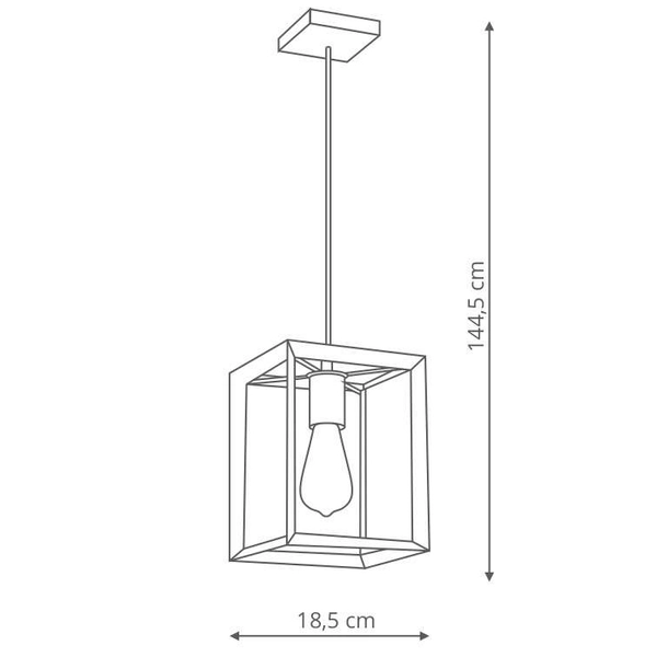 Industrialna LAMPA wisząca NAPOLI LP-4146/1P-BL Light Prestige metalowa OPRAWA loftowa ZWIS klatka frame czarna
