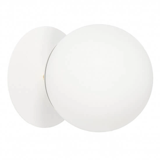 Kinkiet ścienny do łazienki Plaat PLC113S0 okrągły szklany IP44 biały mosiądz