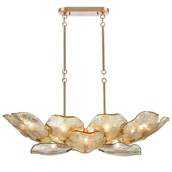 Szklana lampa wisząca Wellington P14357BR do salonu mosiądz