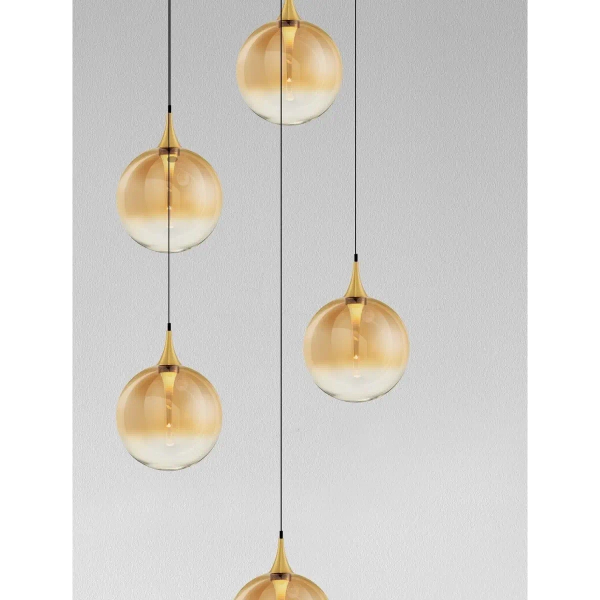 Kaskadowa wisząca lampa LURVELA LE45134 LED 20W 3000K kulista złota