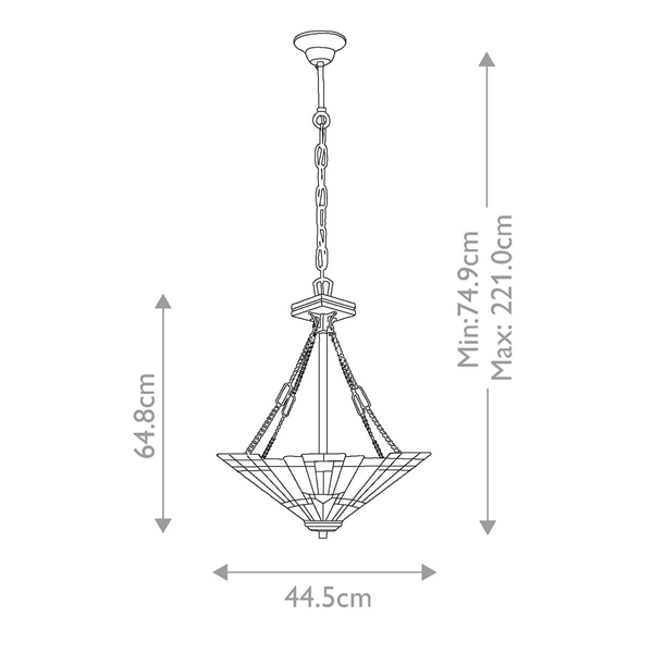 Wisząca lampa witrażowa Inglenook QZ-INGLENOOK-P-B Quoizel multikolor brązowy