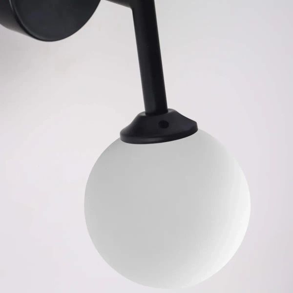 Kinkiet lampa ścienna DORADO LP-002/1W BK Light prestige loftowa oprawa szklana kula czarna biała