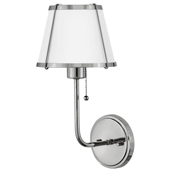 Ścienna lampa do salonu Clarke HK-CLARKE1-PN-WH nikiel biały