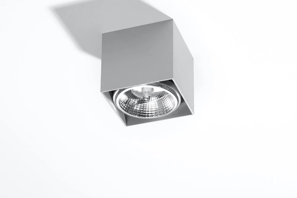 Sufitowa LAMPA kostka SL.0699 plafon kwadratowy downlight metalowy szary